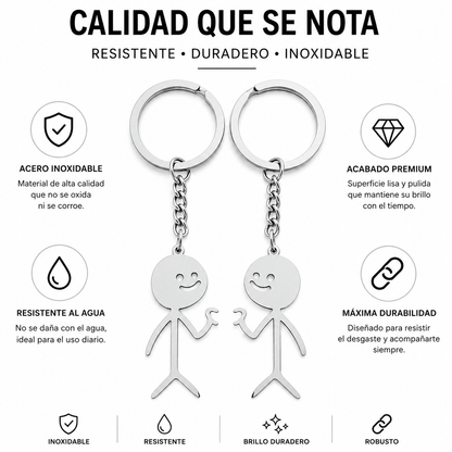 Llaveros Conectables de Acero para Parejas